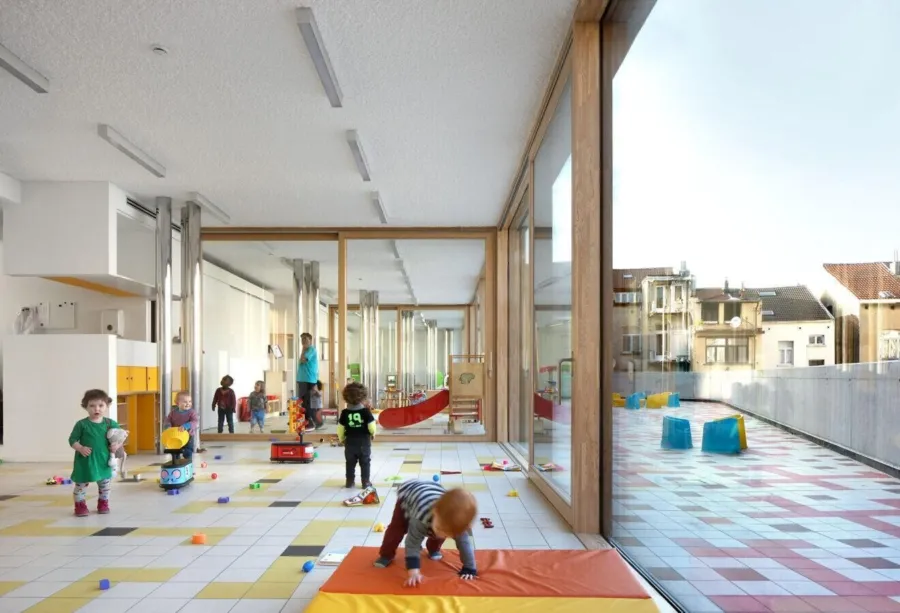Nieuw Kinderland Brussel, ontwerp Benoît, nieuwbouw Burobill en Zampone architecten